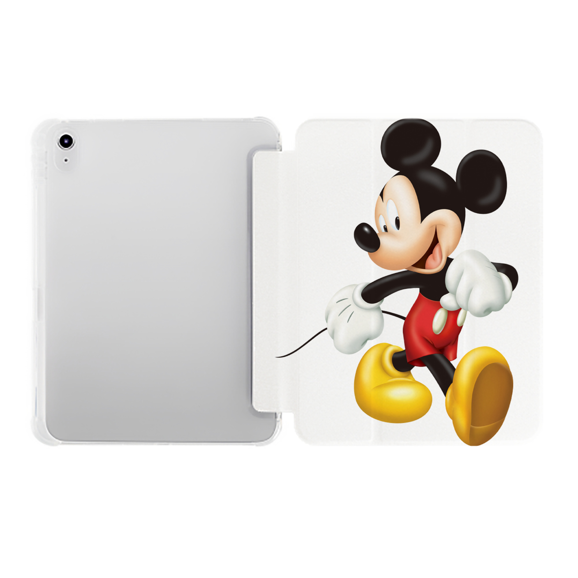 （画像用） ミッキーマウス Mickey Mouse IPad ケース ペン収納付き 三つ折りスタンド PUレザー×シリコン 対応機種9.5/10.5/10.9インチ